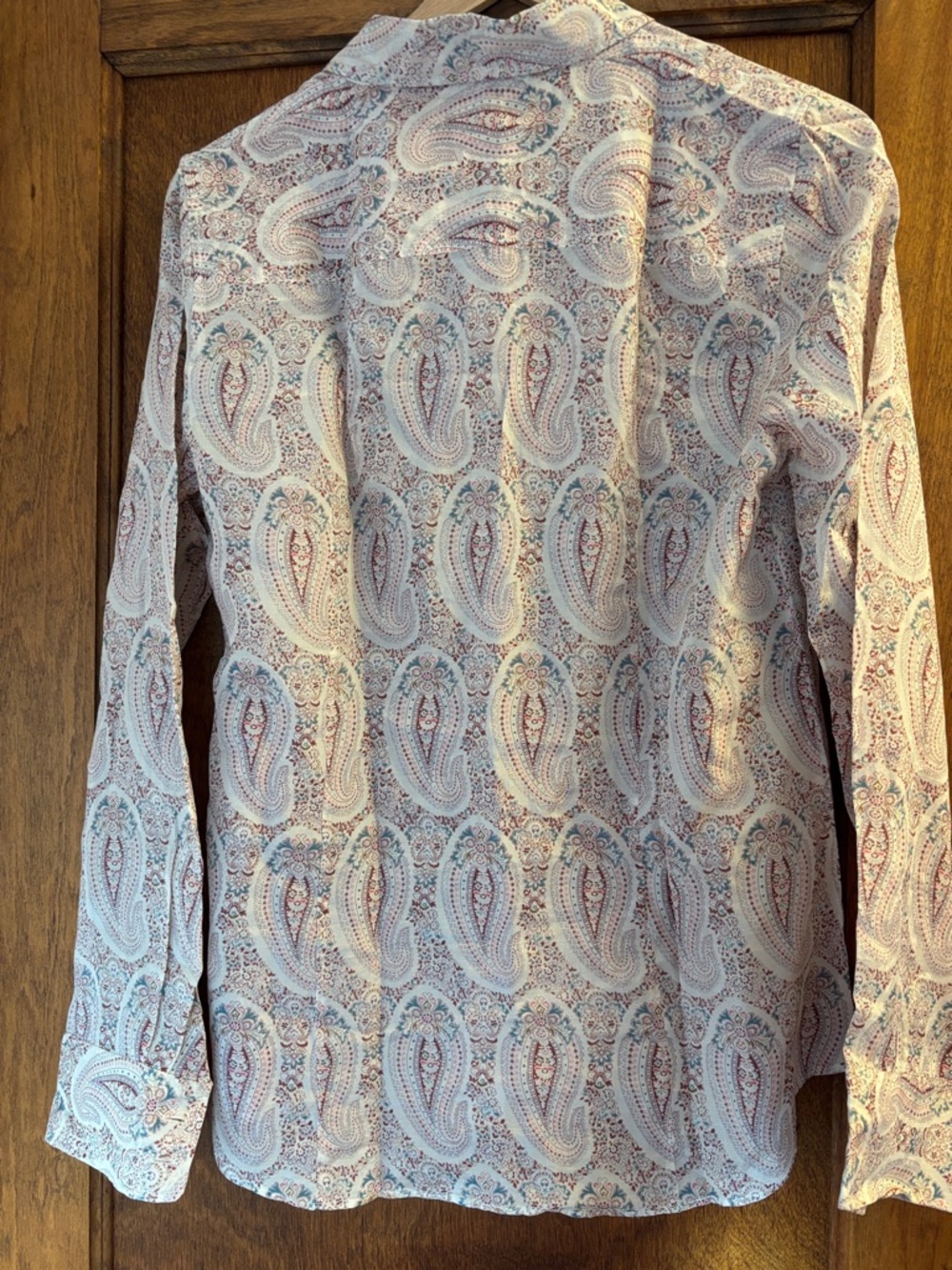 J. Crew Pink Paisley Long-Sleeve Button-Down Perfect Shirt - Picture 3 of 5